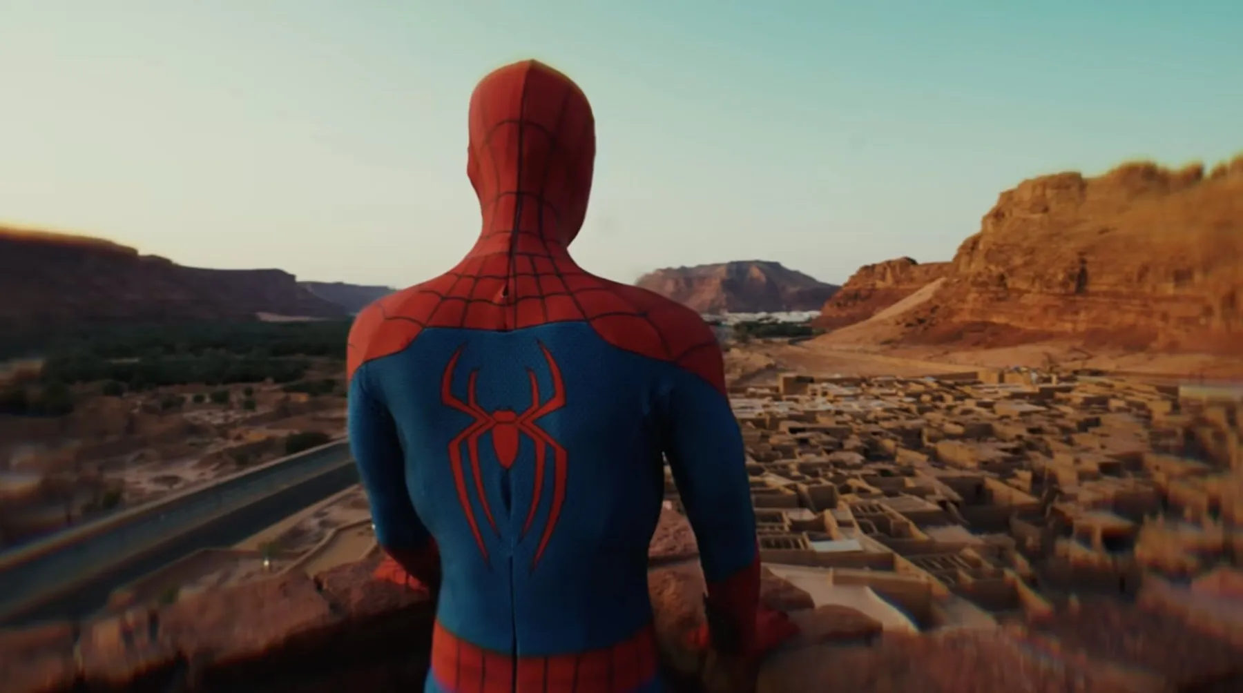 Spider-man looking at Old Town, Al Ula