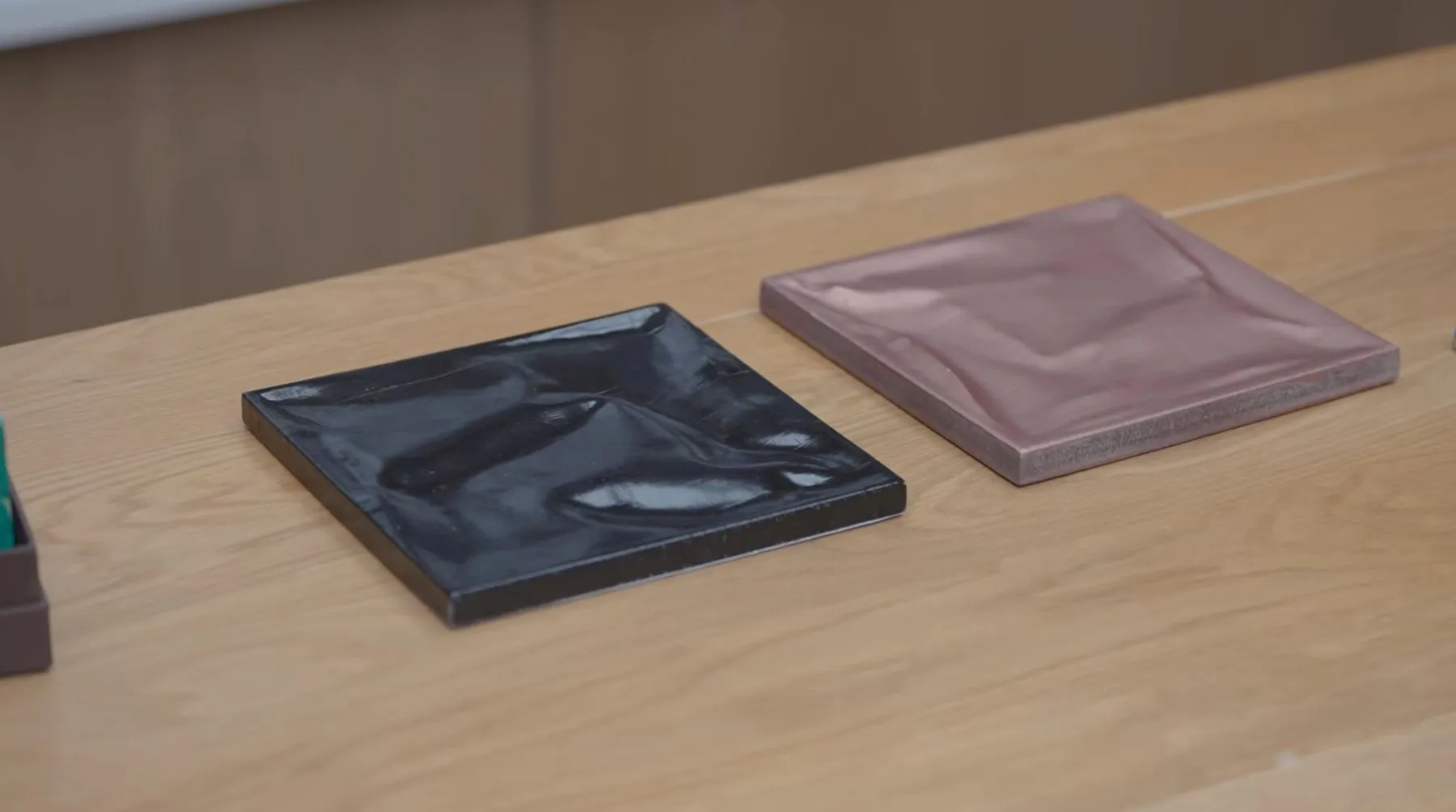 Plant based material that is a flat solid surface but looks like a curvy texture
