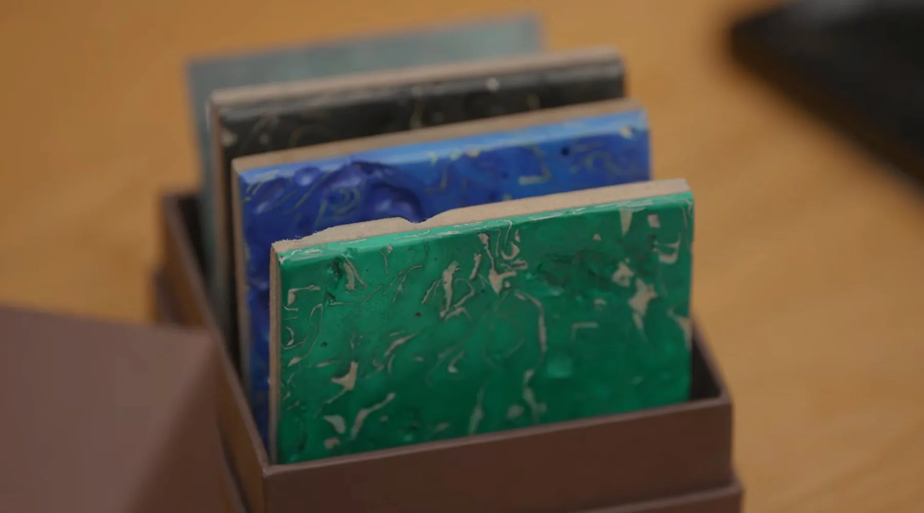 Examples of colorful materials based on papyrus at the Museum of the Future, Dubai