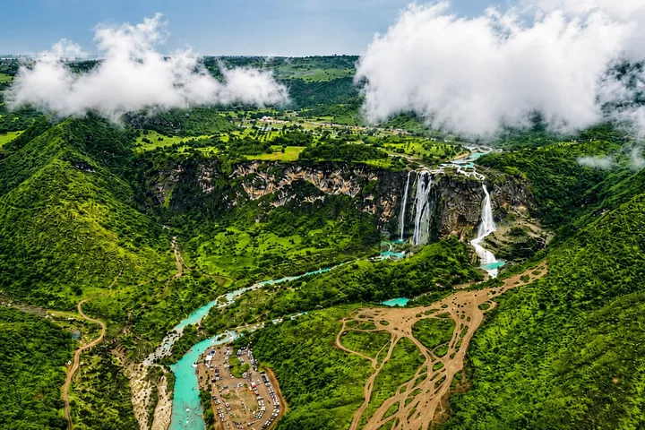 Salalah Khareef waterfall landscape