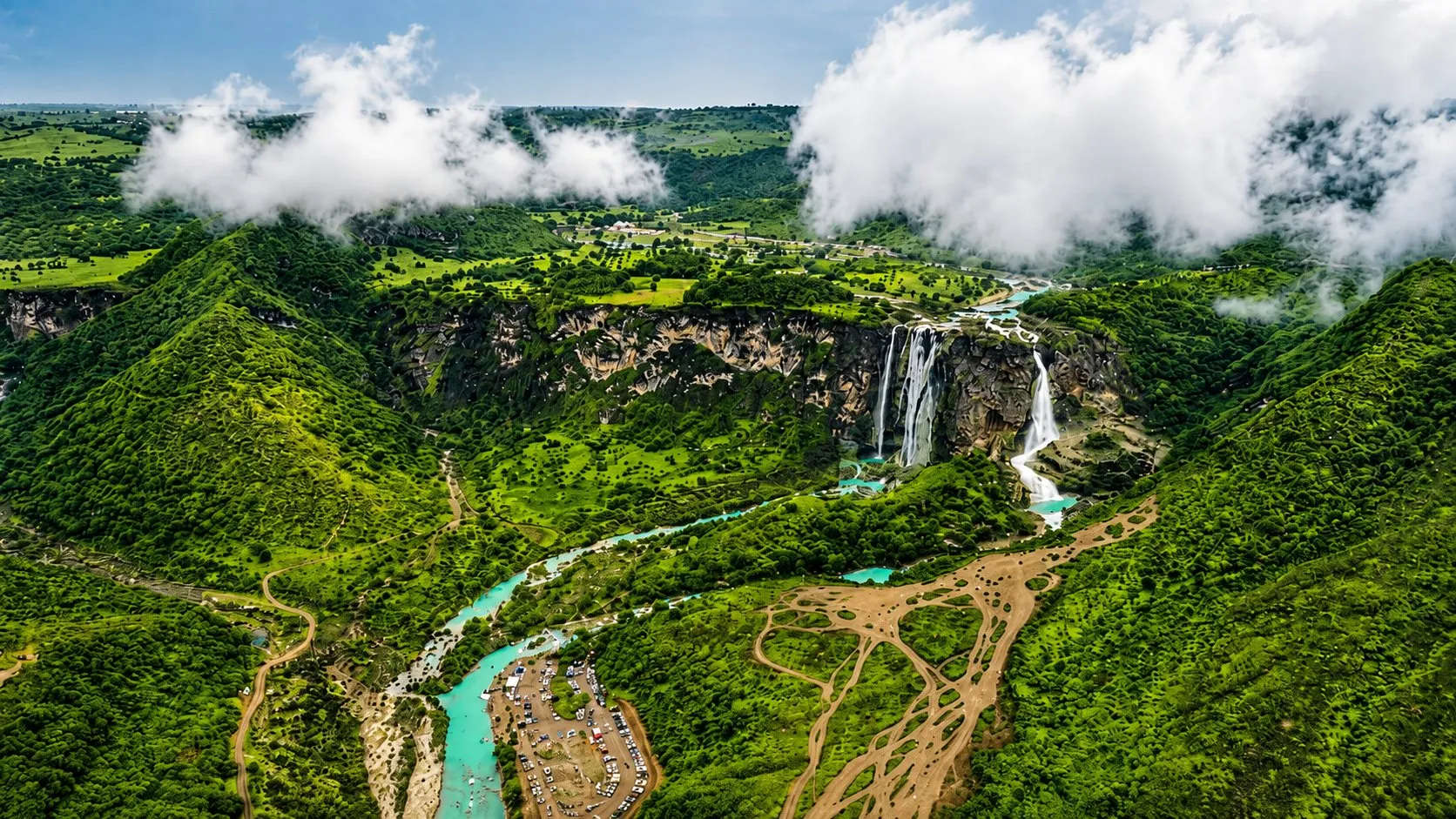 Salalah Khareef waterfall landscape