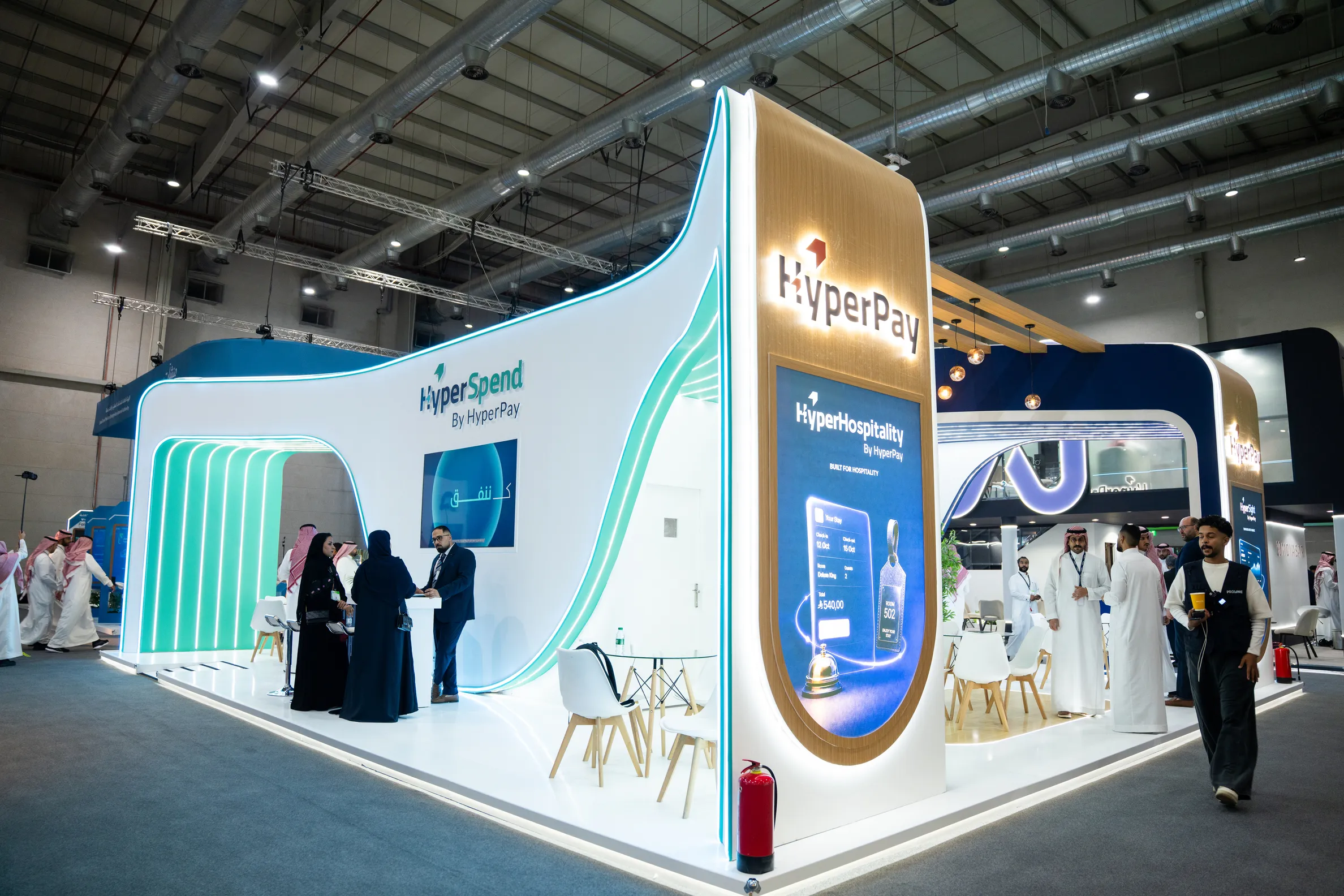 HyperPay’s HyperSpend-branded exhibition stand at Money20/20 Middle East in Riyadh.